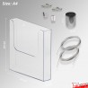 Ceiling-to-Floor Grid Clip Brochure Holder Set - Leaflet Dispenser Hanging with Twist-On Weighted Cables!
