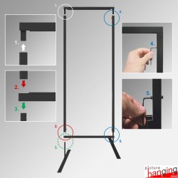 Free Standing Banner Hanging Clamp Stand - Hang Any Banner, Flag or Poster!