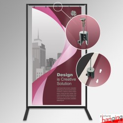 Free Standing Banner Hanging Clamp Stand - Hang Any Banner, Flag or Poster!