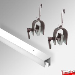 P-Rail Ceiling Hanging Carpet Kit - Heavy-Duty Gallery System for 40kg Rugs