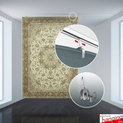 P-Rail Ceiling Hanging Carpet Kit - Heavy-Duty Gallery System for 40kg Rugs