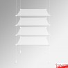 Suspended White Glass Shelf Units - Complete White Cable System & White Shelves!