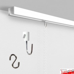 P Rail Picture Chain System - Ceiling Picture Rail & Hanging Chains, Complete