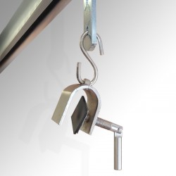 Wall-to-Wall Rug Hanging System - Create Room Divider/Middle-Of-Room Carpet Displays (Rail & Sliding Rug Clamps)