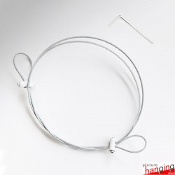 White Security Cable Loop Kit - Anti-Theft Steel Wire For Retail Displays