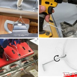 White Security Cable Loop Kit - Anti-Theft Steel Wire For Retail Displays