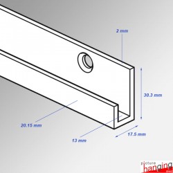 Slide-in Mirror Glass Rail Kit - Wall & Ceiling Mounting Rails