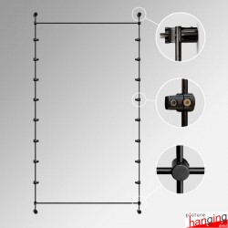 Flush-to-Wall Acrylic Signage Rod Display Kit - Multiple Sign Display Fittings (No Acrylic Panels)