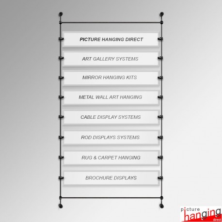 Flush-to-Wall Acrylic Signage Rod Display Kit - Multiple Sign Display Fittings (No Acrylic Panels)