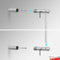 Wall Rod Display Fittings - Top & Bottom, Wall-to-Wall (6mm Round Rods)