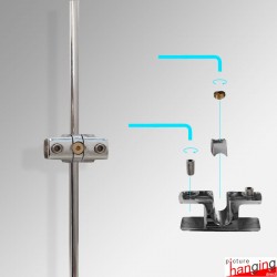 Coloured Rod Double Panel Support / Clamp (Vertical)
