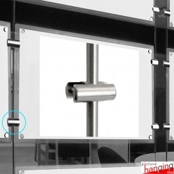 Coloured Rod Double Panel Support / Clamp (Vertical)