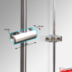 Coloured Rod Double Panel Support / Clamp (Vertical)