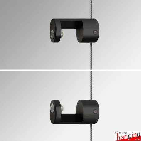 Black Top/Bottom Panel Support (10mm) - Exhibit Boards & Tiles On Black Cable Displays