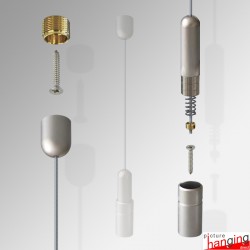 Double-Sided Ceiling-To-Floor Cable Poster Display Kit (A3, A4, A5) - Complete Hanging Wires & Frames, Portrait