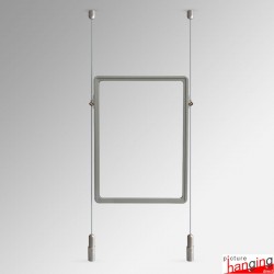 Double-Sided Ceiling-To-Floor Cable Poster Display Kit (A3, A4, A5) - Complete Hanging Wires & Frames, Portrait