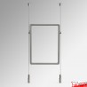 Double-Sided Ceiling-To-Floor Cable Poster Display Kit (A3, A4, A5) - Complete Hanging Wires & Frames, Portrait