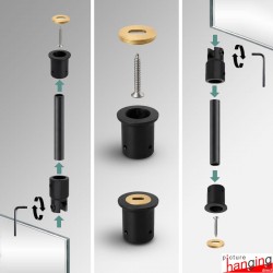 Frameless Salon Mirror Hanging Kit - Fittings Only, No Mirror Glass