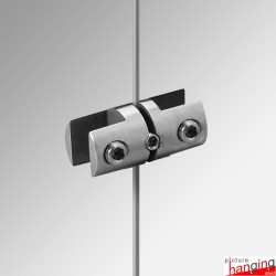 Panel Support, Double (4MM) - Attaches Acrylic Poster Panels, Side-by-Side, to Cables