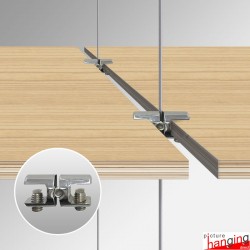 Shelf Cable Support Double (6MM, 8MM, 10MM) - Create Shelving Suspended On Cables, Wood & Glass Shelf Board Compatible