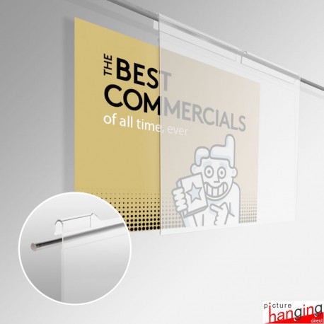 Acrylic Hook-On Poster Panels - A4 to A1  Display Pockets, Portrait & Landscape