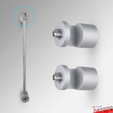 Rod Display Wall-to-Wall Fixtures - Top & Bottom Fittings, Various Colours (Rod Not Included)