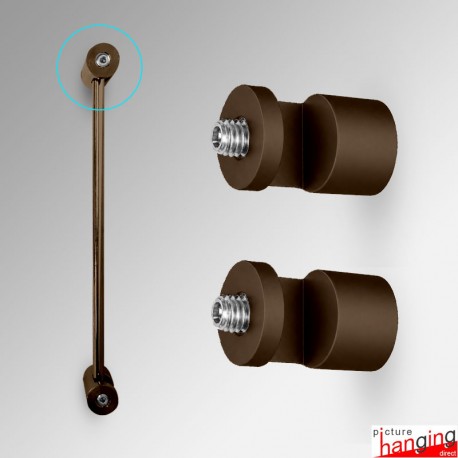 Rod Display Wall-to-Wall Fixtures - Top & Bottom Fittings, Various Colours (Rod Not Included)