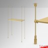 Gold Rod Display Shelf Fittings Kit - Create Suspended Glass & Wood Shelving Units (Shelf Boards Not Included)
