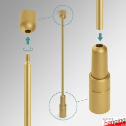 Gold Rod Display Shelf Fittings Kit - Create Suspended Glass & Wood Shelving Units (Shelf Boards Not Included)