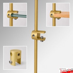 Gold Rod Display Shelf Fittings Kit - Create Suspended Glass & Wood Shelving Units (Shelf Boards Not Included)