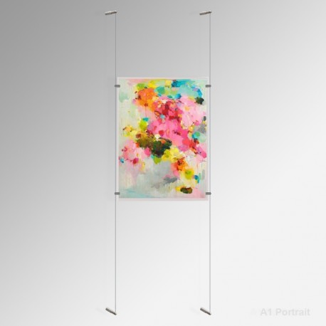 A1 Ready-Made Cable Display Kits (Wall-to-Wall) - Acrylic Pockets & All Wall Fittings Set, Complete System