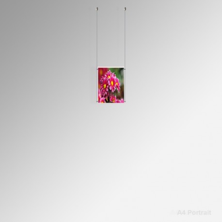 A4 Ready-Made Ceiling Cable Display Kits - Acrylic Pockets & All Fittings for Ceiling-Mounting, Complete System