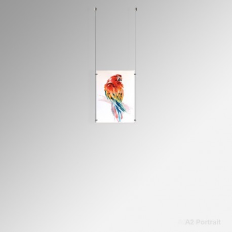 A2 Ready-Made Ceiling Cable Display Kits - Acrylic Pockets & All Fittings for Ceiling-Mounting, Complete System