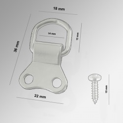 D-Ring 'Double' + Screw, Dimensions