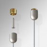 Wooden Shelf Fixed Cable Kit - Ceiling-Mounted Cable Wire & Shelf Fitting Only (No Shelving Boards)