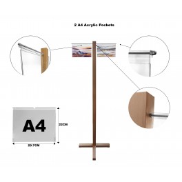 Window Display hook on over pocket Stand A4 Portrait expo office
