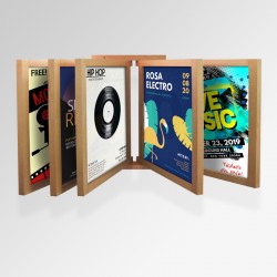 Wall Poster Display Browser, Wall-mounted Wooden Browser