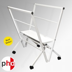 Standard Folding Print Browser, Metal Print Rack in White