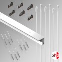 C Rail 3m 'All-in-one' Hanging Rod 40kg Kit, White Finish