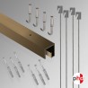 P Rail 2m 'All-in-one" Gallery System Kit (Heavy Duty), Brown