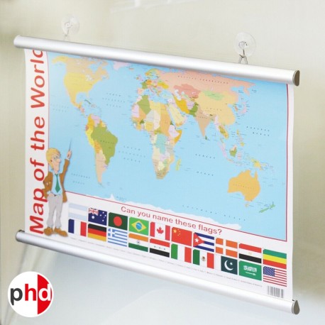 Aluminium Poster Hanger & Suction Hook Set (Silver)