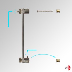 Rod Display Wall-to-Wall Fixtures - Top & Bottom Fittings, Various Colours (Rod Not Included)
