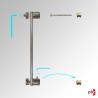 Rod Display Wall-to-Wall Fixtures - Top & Bottom Fittings, Various Colours (Rod Not Included)