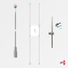 1x A4 Ceiling / Floor Rod Display Set (Portrait)