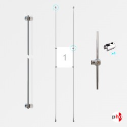 1x A4 Wall / Wall Rod Display Set (Portrait)