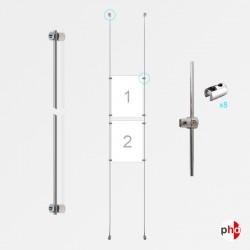 2x A4 Wall / Wall Rod Display Set (Portrait)