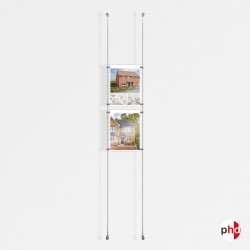 2x A4 Wall / Wall Rod Display Set (Portrait)