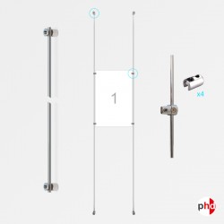 1x A3 Wall / Wall Rod Display Set (Portrait)