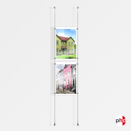2x A3 Wall / Wall Rod Display Set (Portrait)