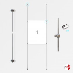 1x A2 Wall / Wall Rod Display Set (Portrait)